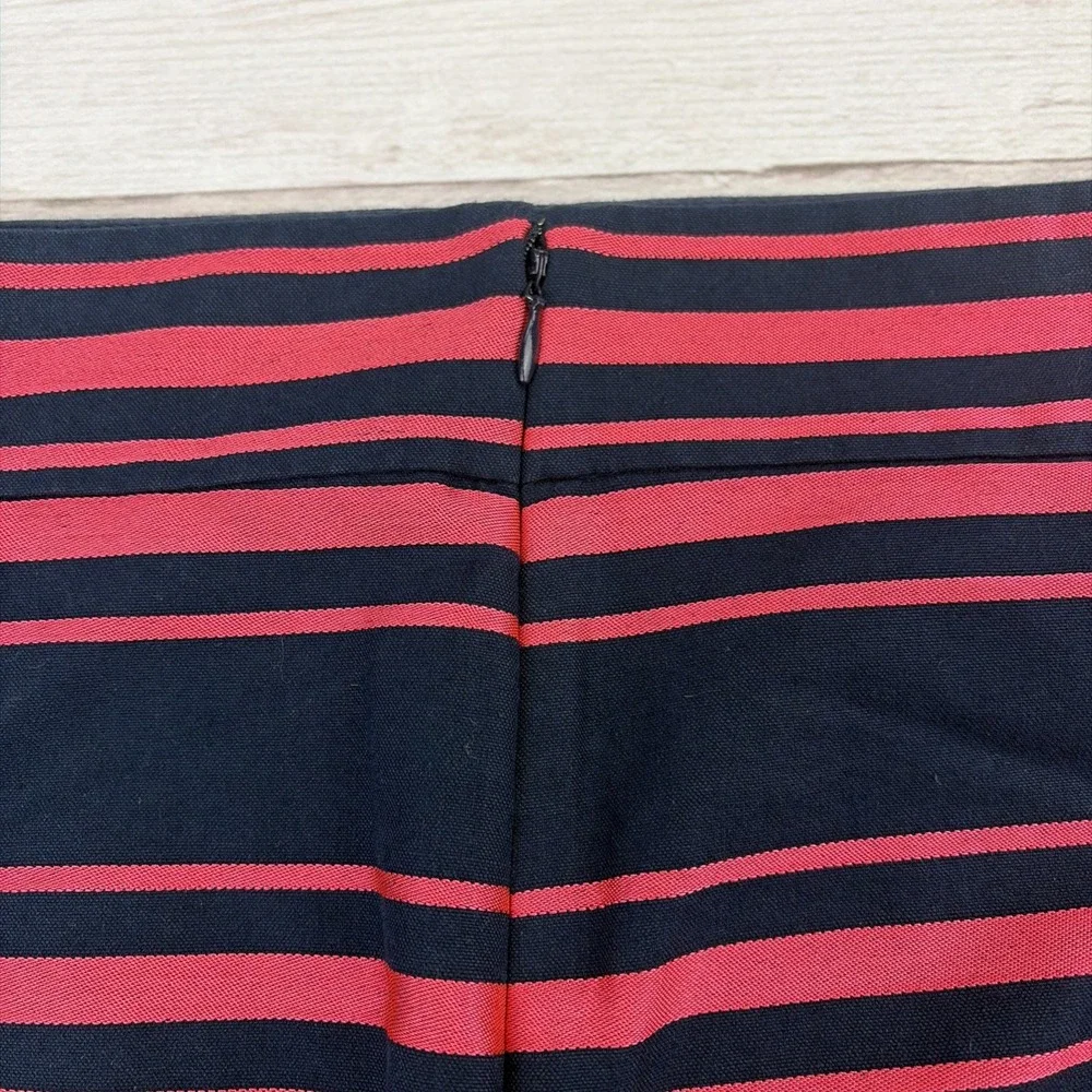 J. Crew Women's 10 Metallic Multi Stripe Mini Skirt Pink Blue Back Zip Excellent
